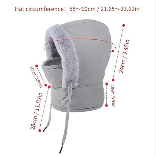 Woman Fleece | Winter Hooded Scarf | Fleece Lined Hooded Mask | Thermal Balaclava for Women and Men | Insulated Face Mask for Winter | Winter Hat | Ski Mask with Hood