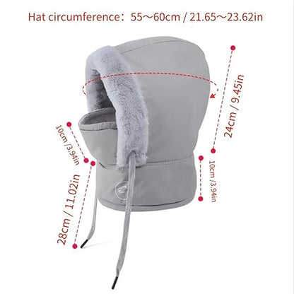 Woman Fleece | Winter Hooded Scarf | Fleece Lined Hooded Mask | Thermal Balaclava for Women and Men | Insulated Face Mask for Winter | Winter Hat | Ski Mask with Hood