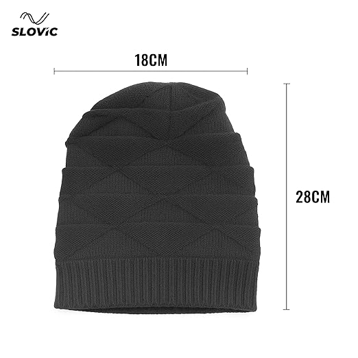 SLOVIC Winter Cap for Men & Women | Rollover Winter Wear for Men | Thermal Wear Winter Cap for Women | Breathable, Lightweight & Windproof Winter Caps for Women