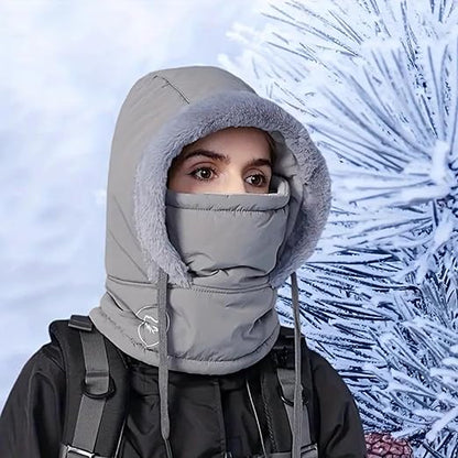 Woman Fleece | Winter Hooded Scarf | Fleece Lined Hooded Mask | Thermal Balaclava for Women and Men | Insulated Face Mask for Winter | Winter Hat | Ski Mask with Hood